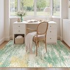 5x7 Area Rug for Living Room, Abstract Washable Non-Slip Rugs, Light Green | - Image 6