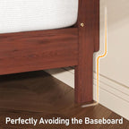 Lifezone King Bed Frame with Headboard, Solid Wood Bed Frame King Size with - Image 9