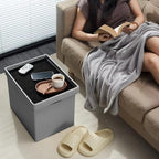 AmasSmile Storage Ottoman Folding Foot Rest Stool - Image 2
