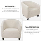 SearchI Waterproof Club Chair Slipcover Stretch Barrel Chair Covers Jacquard - Image 7