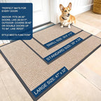 OLANLY 2-Pack Front Door Mats 59x34, Waterproof Heavy-Duty Doormats | Beige - Image 2