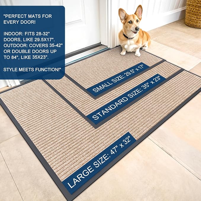 OLANLY Front Door Mat 47x32, Waterproof Heavy-Duty Indoor Outdoor Doormat | - Image 2