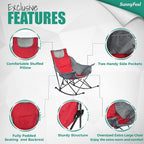 SUNNYFEEL Oversized Rocking Camping Chair 2 Pack, Fully Padded Patio Chair - Image 6
