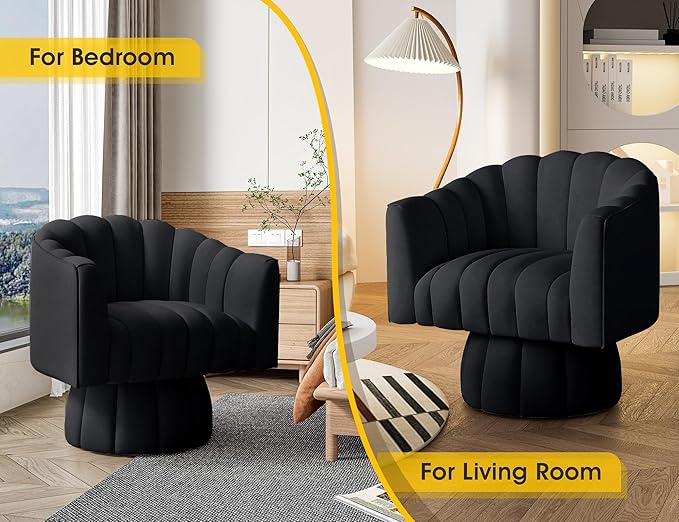 Dewhut Swivel Accent Chair, 360° Swivel Barrel Chair - Image 4