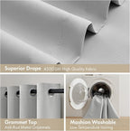MIULEE Light Grey 100% Blackout Curtains - Image 7