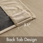 MIULEE Velvet Curtains 52x108 inches 2 Panels Cream Beige Blackout Curtains | - Image 3