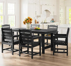 SERWALL Patio Dining Table Sets 5-Piece, Outdoor HDPE Dining Furniture Set - Image 7