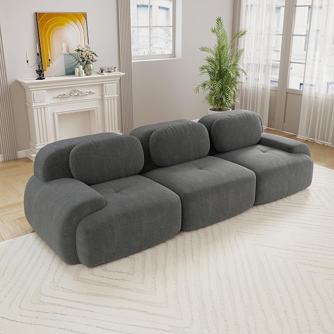 Boneless Sectional Couch, No Assembly Required, 117.3” Modular Cloud Sofa by ModonChicSofasCouches