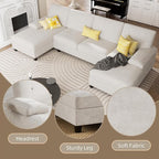 U-Shaped Sectional Couches for Living Room, 4 Seat Sofa - Image 5