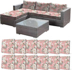 CALBODE 12 Pcs Stretch Outdoor Seat Cushion Covers, Washable Reusable, by CALBODE