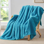 BEDELITE Striped Fleece Throw Blanket, Soft Cozy, Lightweight Warm, by BEDELITE