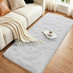 Noahas 2x6 White Fluffy Soft Runner Rug Non-Slip - Image 3