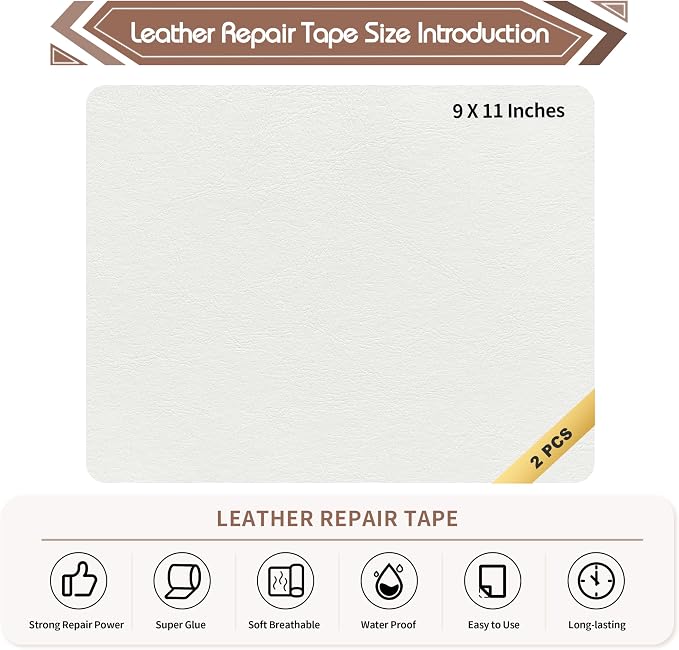 KING MOUNTAIN Leather Repair Patch, 2 Packs 9 x 11 Inches self Adhesive Leather - Image 4