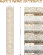 Washable Runner Rug 2.5x14, Long Kitchen Rugs Non-Slip, Cream/Beige | Vintage - Image 2
