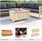 Rectangular Coffee Table – 36x18 Inch White Wash Finish Modern Wooden Center - Image 4