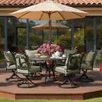 Summsun Water Resistant Outdoor Chair Cushions, Faux Linen Backrest and Seat - Image 9