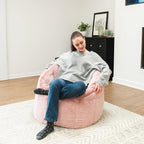 Big Joe Milano Bean Bag Chair for Kids, Ultra-Soft Mauve Plushie Polyester Blend - Image 4