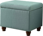 Homepop Home Decor | Upholstered MediumRectangular Storage Ottoman | Hinged Lid by HomePop