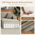 134 Inch Modular Sectional Sleeper Sofa, Boneless Cloud Couch - Image 3