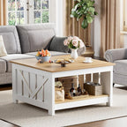 FABATO Lift Top Coffee Table, 31.5" Farmhouse Coffee Tables - Image 3