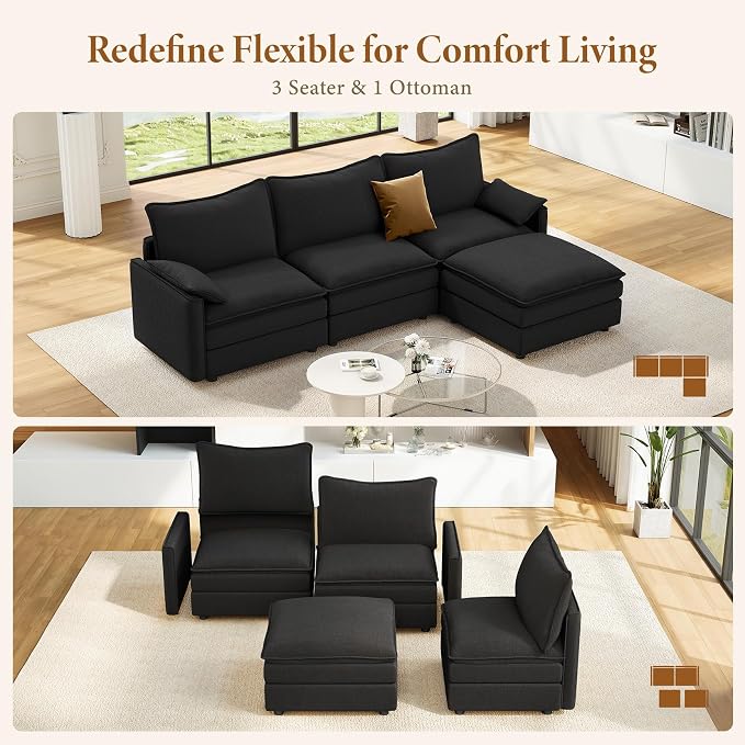 Vesgantti 108" Modular Sectional Sofa, Comfy Cloud Couch - Image 7