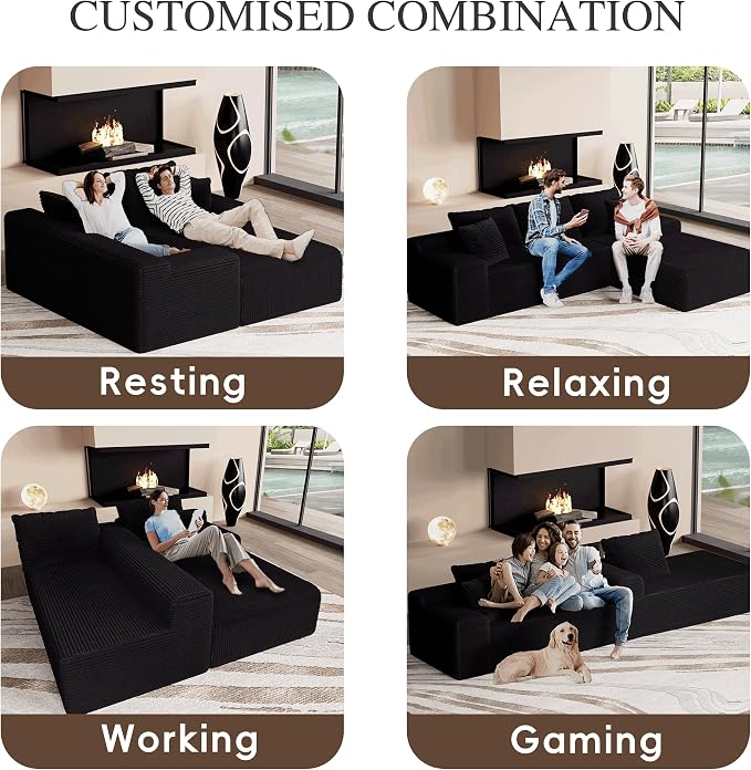 104" Convertible Sectional Couch - Image 4