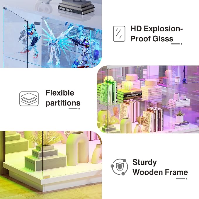 Lvifur RGB Glass Display Cabinet - - Image 8