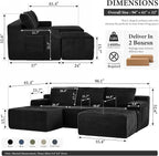 96" Sectional Couches for Living Room Cloud Couch Sofa - Image 2