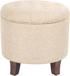 HomePop by Kinfine Fabric Upholstered Round Storage Ottoman - Image 8