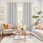 YoungsTex Light Grey Linen Curtains 84 Inches Long - Image 2