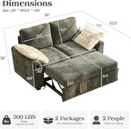 Ihanherry 59-inch Convertible Sofa Bed, Pull Out Sleeper - Image 2