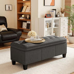 YESHOMY 47 Inches Ottoman with Storage, Storage Bench with Legs, Ottomans - Image 5