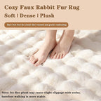 Creamy White Rabbit Plush Rug 4'x6', Fluffy Shaggy Area Rug - Image 5
