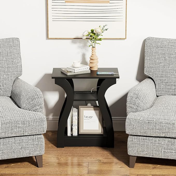 FROMJBEST End Table with Charging Station, Side Table with USB Ports and Outlets - Image 3