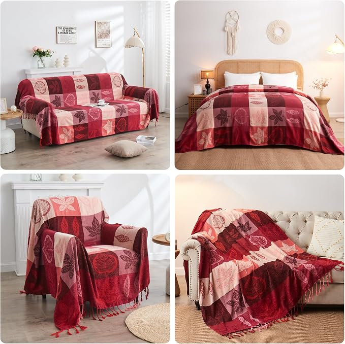Bohemian Chenille Jacquard Tassel Throws - Image 5
