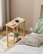 TUTOTAK Small End Table with Charging Station, Narrow Side Table with USB Ports - Image 3