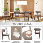 COLAMY Wooden Dining Chairs Set of 6, Modern Fabric Upholstered Kitchen Side - Image 5