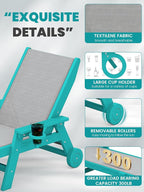 SERWALL Textilene Patio Chaise Lounge Chair, 5 Positions Adjustable Outdoor - Image 5