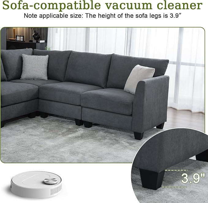 150.4" Large Sectional Couches for Living Room, 8 Seater L Shaped Modular - Image 8