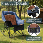 400lbs Rocking Camping Chair, Oversized Heavy Duty XL Folding Rocker - Image 7