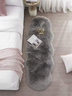 SERISSA 2x6 Fluffy Grey Faux Fur Area Rug - Image 2