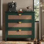 31.5" Retro Green Buffet Sideboard, Modern Coffee Bar Cabinet by YHFEXYT