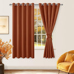 Blackout Curtains for Bedroom, 60 x 63 Inches Length, Burnt Ochre | Thermal - Image 8