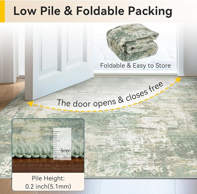 RELEANY Washable 6'x8' Abstract Area Rug - Image 8