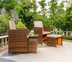 Devoko 4 Pieces Patio Wicker Furniture Set Outdoor Patio Chairs - Image 3