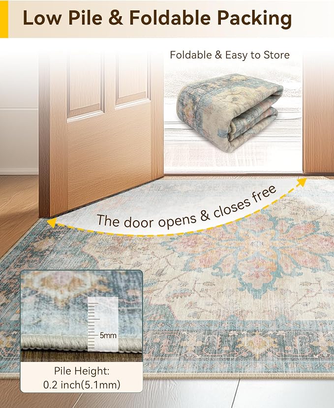 RELEANY Washable Area Rug, Small 2'6"x4', Water Repellent, Pet Friendly - Image 4