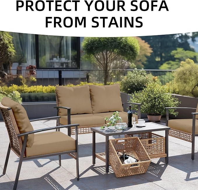 8PCS Patio Cushion Covers.Patio Furniture Couch SeatSlipcovers | Washable - Image 4