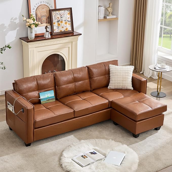 TYBOATLE Brown Sofa Couch Sectional Couches by TYBOATLE