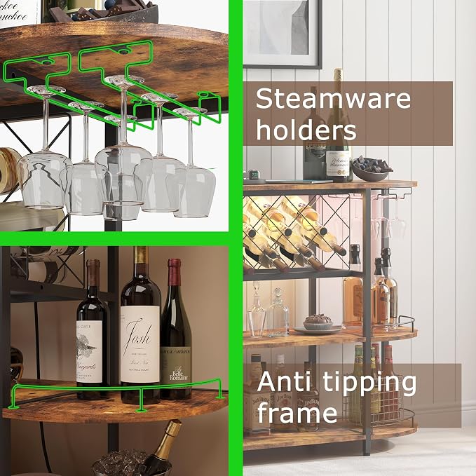 ZOPEND 3-Tier Wine Bar Cart - Image 6