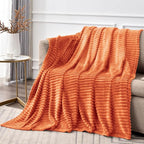 BEDELITE 3D Ribbed Burt Orange Fall Blankets Queen Size - Image 7